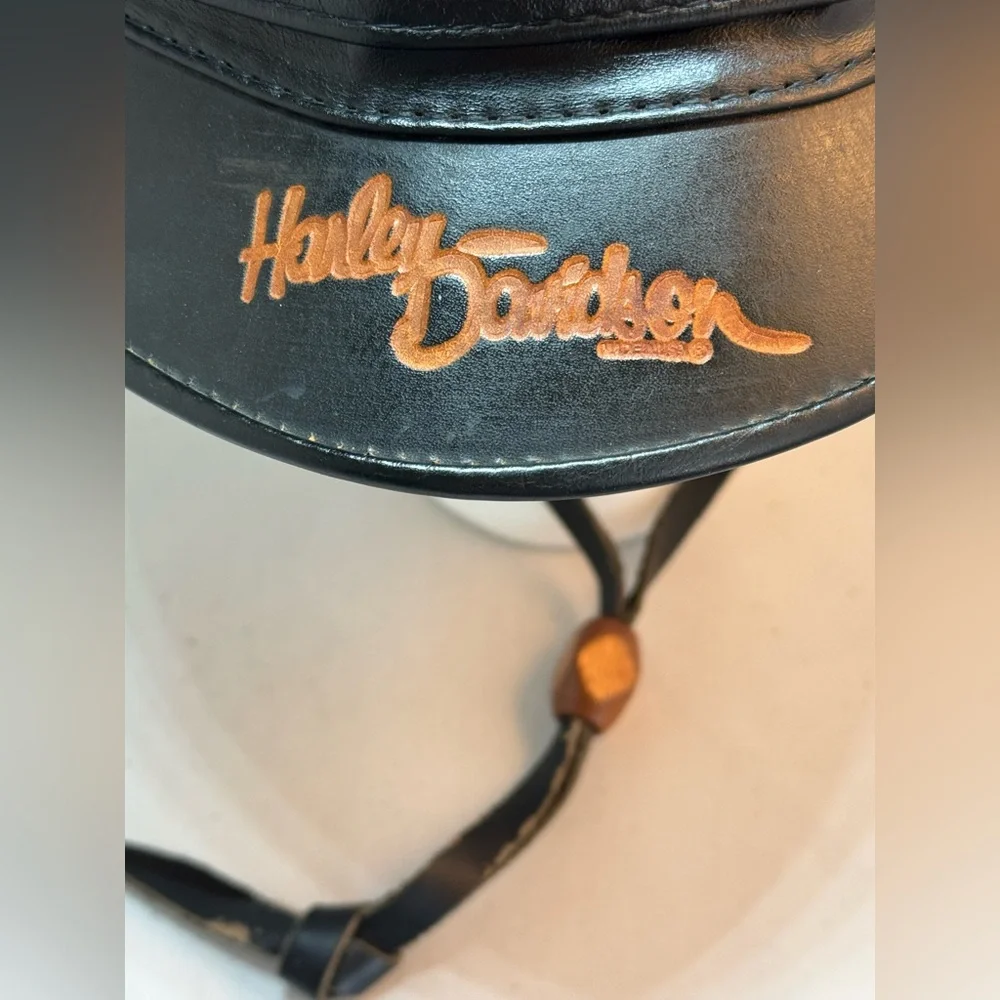 Harley-Davidson Vintage Hat Black Eagle Emblem USA Small Adjustable Biker Cap - Picture 6 of 16